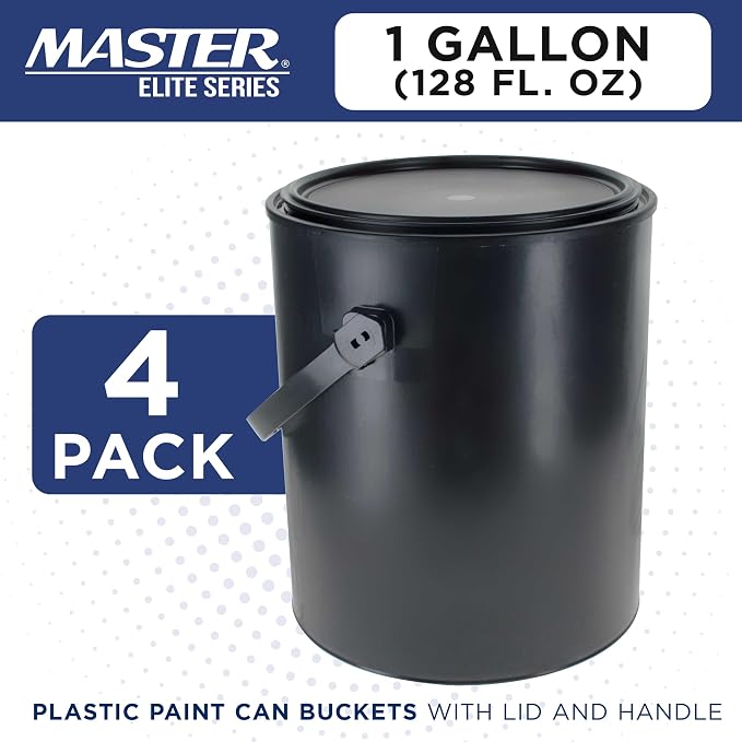 Master Elite 1 Gallon Plastic Paint Can Bucket, 128 fl. oz. All-Plastic Coating - Image 2