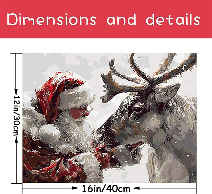 AREOPNMG Christmas Santa Claus Paint by Numbers Kit - Image 5
