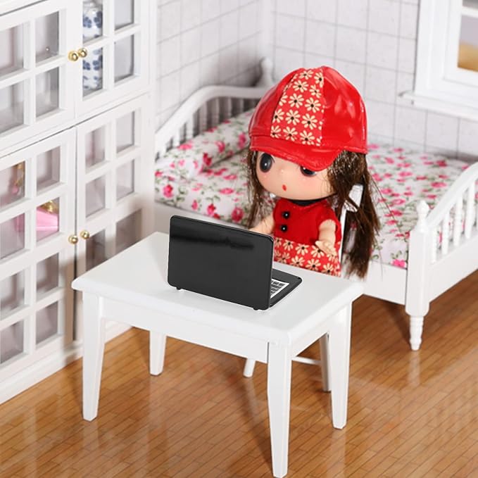 cobee 3Pcs Miniature Dollhouse Décor, 1:12 Metal Simulation Laptop Tablet Smart - Image 4