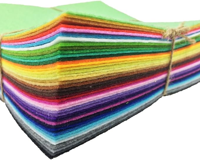42pcs 6 x 6 inches Felt Fabric Sheet Assorted Color Felt Pack DIY Craft Squares - Image 5