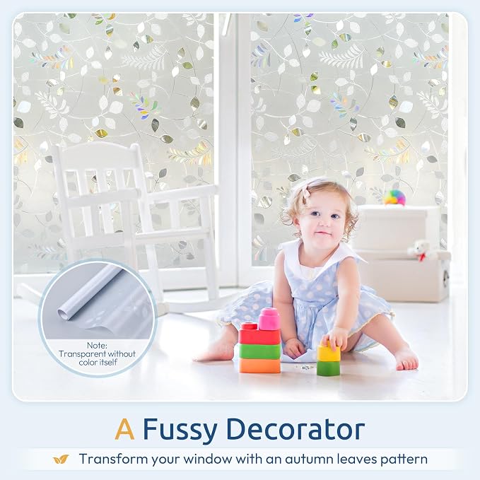 rabbitgoo Window Privacy Film, Frosted Glass Window Film, 29.5" x 78.7" | 3D - Image 3