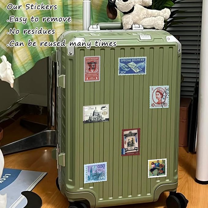 PRSTINCOL 100 Pcs Vintage Stamp Stickers - Image 3