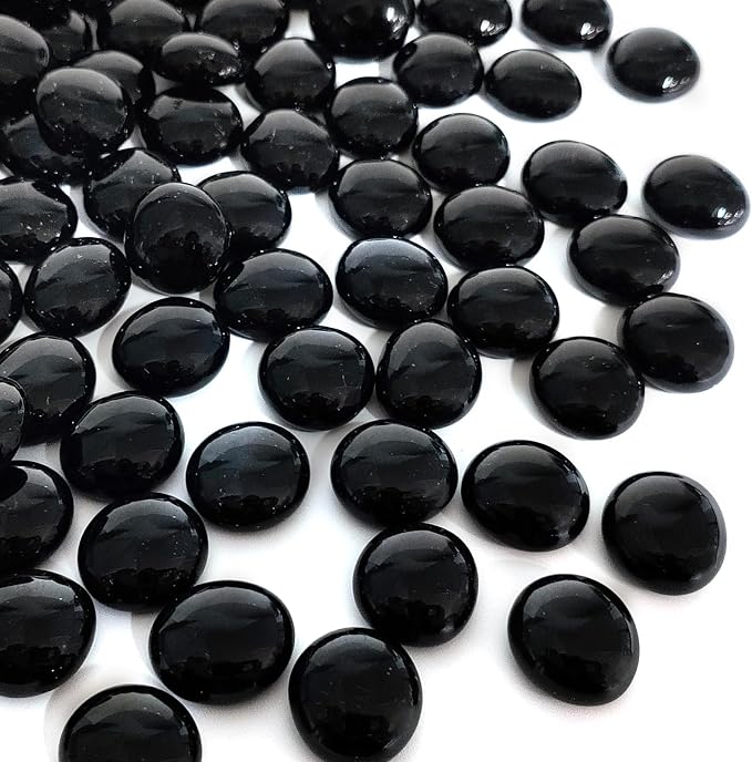 FANTIAN 5 lbs Black Glass Marbles, Glass Beads, Decorative Rocks Glass Pebbles by FANTIAN-GardeningMakesLifeBetter