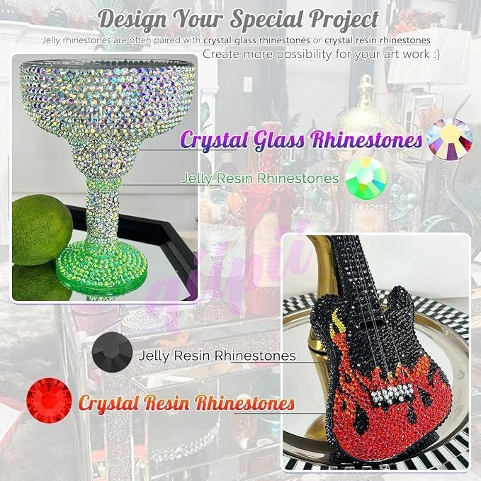 qiipii 48 Color 4mm Jelly AB & Crystal Colorful Resin Rhinestones - Image 9