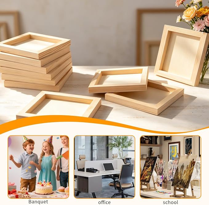 FSWCCK 10 Pack 7 x 7 inch Wood Panel Boards, Unfinished Wood Canvas Panels - Image 7