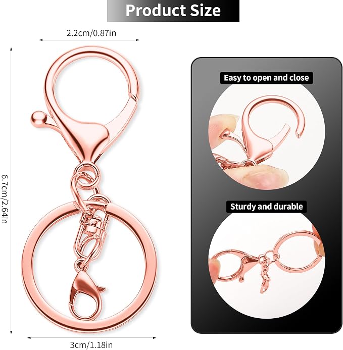 Gkeygo 10 Pack a Set Metal Lobster Claw Clasps and Key Rings, Key Chain - Image 2