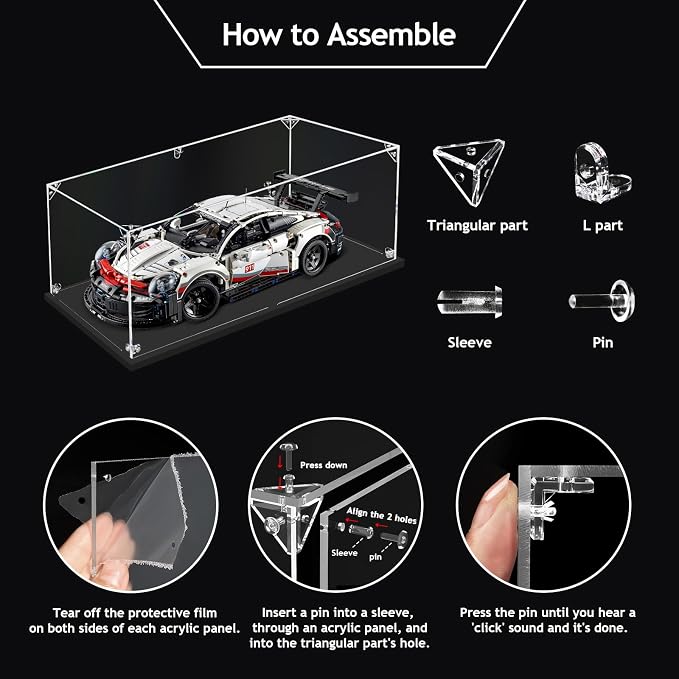 3MM Clear Acrylic Display Case for 1:18 Scale Vehicle Model, Thickened Acrylic - Image 4