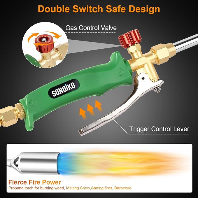 Sondiko Propane Torch Weed Burner, Heavy Duty Blow Torch, High Output Weed Torch - Image 3