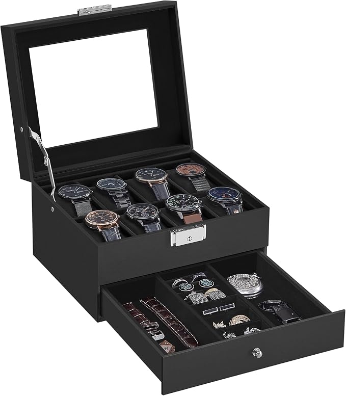 SONGMICS Watch Box, 8-Slot Watch Case Organizer - Image 7