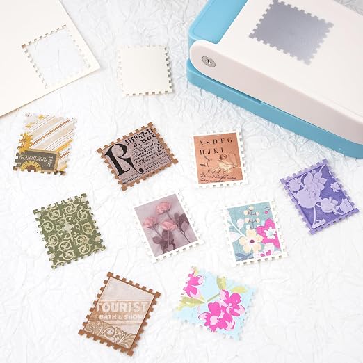BAOFALI 2Pcs/Set Stamp Puncher 1.25x1.5 Inch & 1 Inch Square Postage Stamps - Image 9