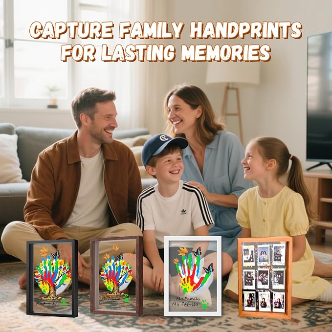 Brown Family Handprint Kit for 4 – Wooden Frame - Image 3