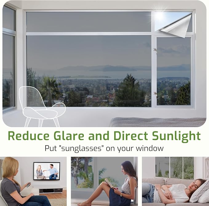 LUTE One Way Window Privacy Film, Window Tint, 17.5" x 157.4" | Sun Blocking UV - Image 5