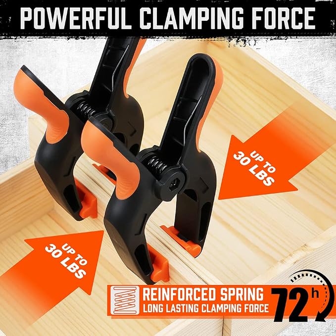 HORUSDY 6-Pack Spring Clamps Heavy Duty, 7-inch Large Plastic Clamps - Image 3