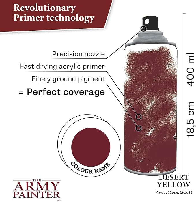 The Army Painter Color Primer, Desert Yellow, 400 ml, 13.5 oz - Image 3