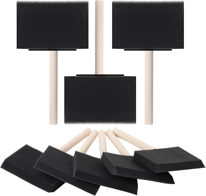 Bates- Foam Paint Brushes, 4 Inch, 8 Pack, Wooden Handle | Sponge Brushes - Image 9