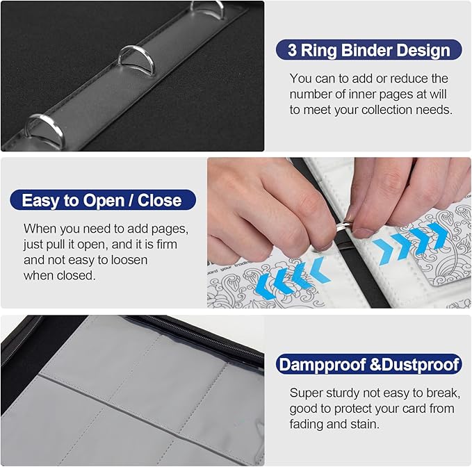 Card Binder – 720 Capacity, Zippered Trading Card Holder - Image 4