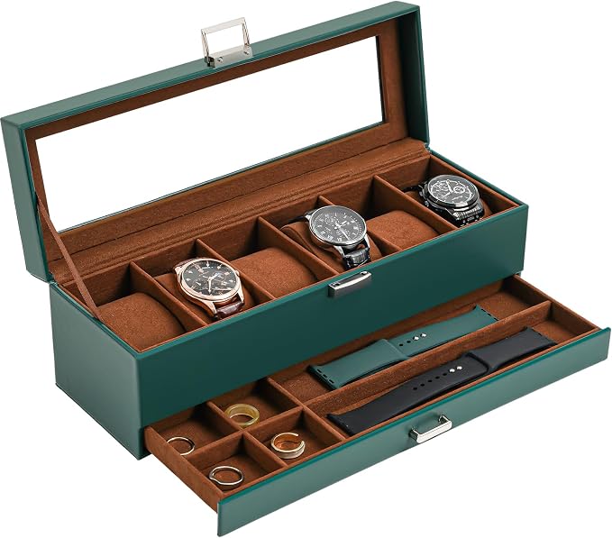 ProCase Watch Box, 6 Slot Watches Display Case by ProCase