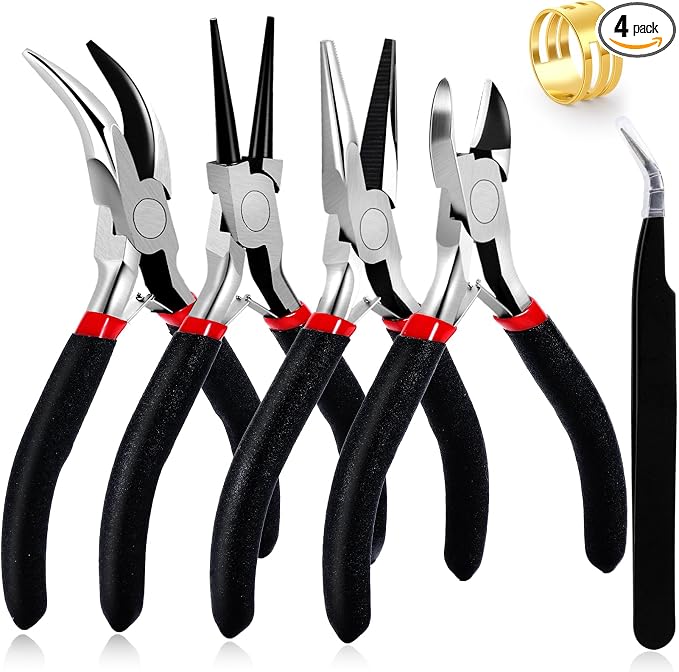 URSKYTOUS 4Pcs Jewelry Pliers Set Jewelry Making Pliers Tools Kit Include by URSKYTOUS