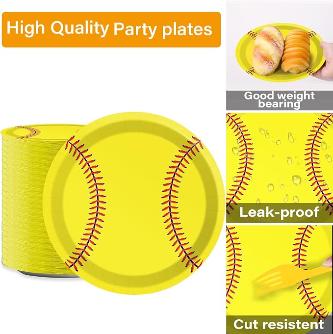 50 Guests Softball Plates and Napkins Party Supplies Softball Party Decorations - Image 4