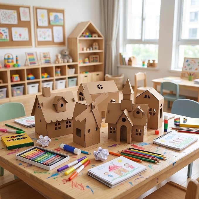 NUOBESTY 6 Pcs Cardboard Houses - Image 4