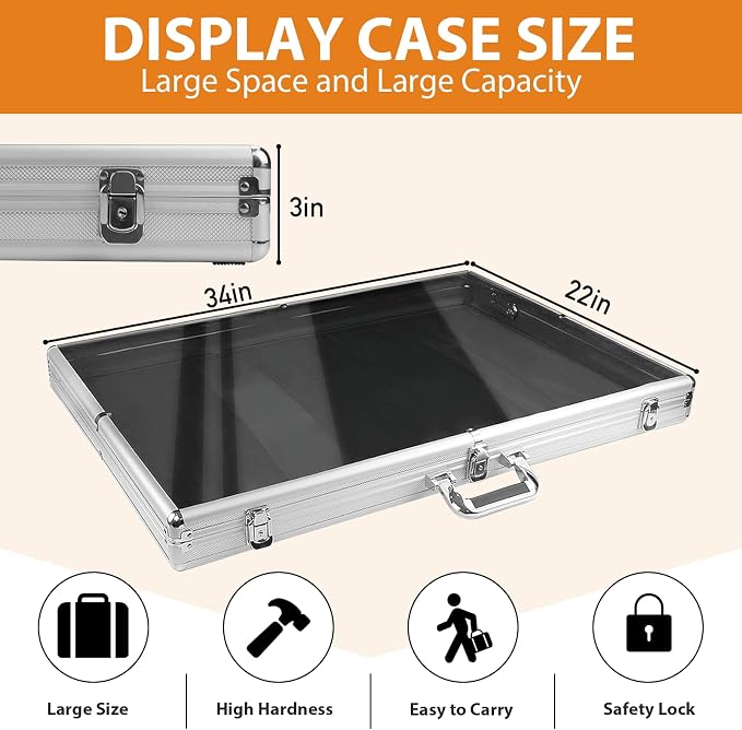 34"x22" Card Show Display Case, Portable Aluminum Trading Card Display Case - Image 2