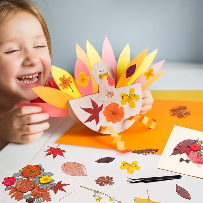 140 Pcs Fall Dried Pressed Flowers - Image 4