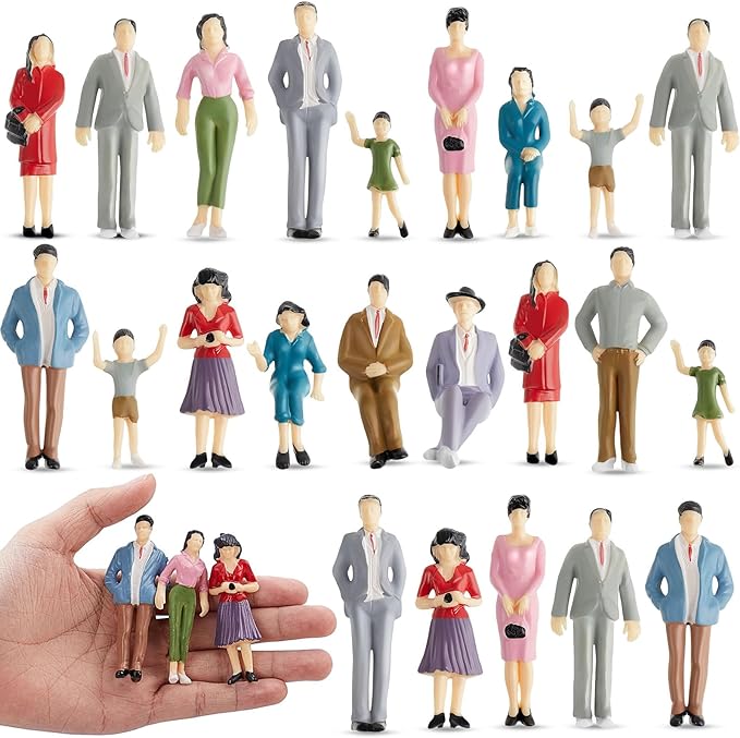 Namalu 42 Pcs 1: 25 Scale Miniature People Figurines Tiny Painted Model Train by Namalu