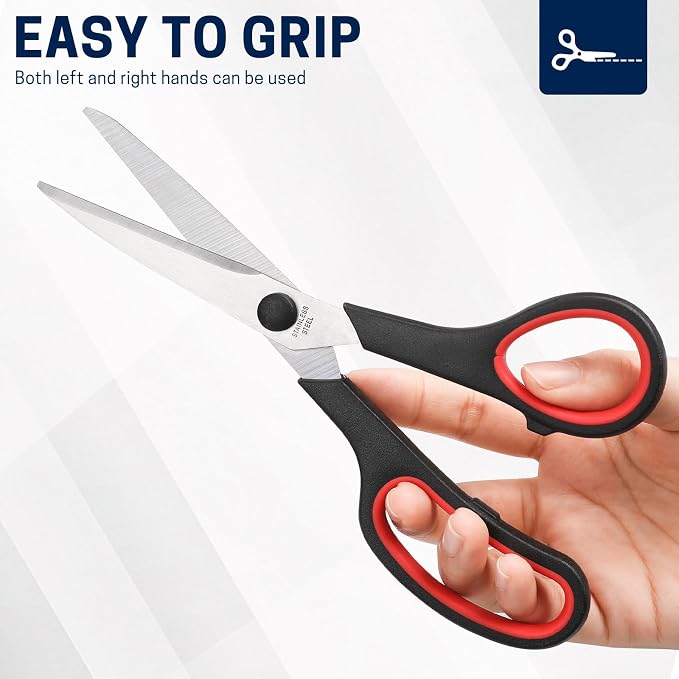 BURVAGY 24-Pack 8" All Purpose Heavy Duty Sharp Scissors Bulk - Image 7