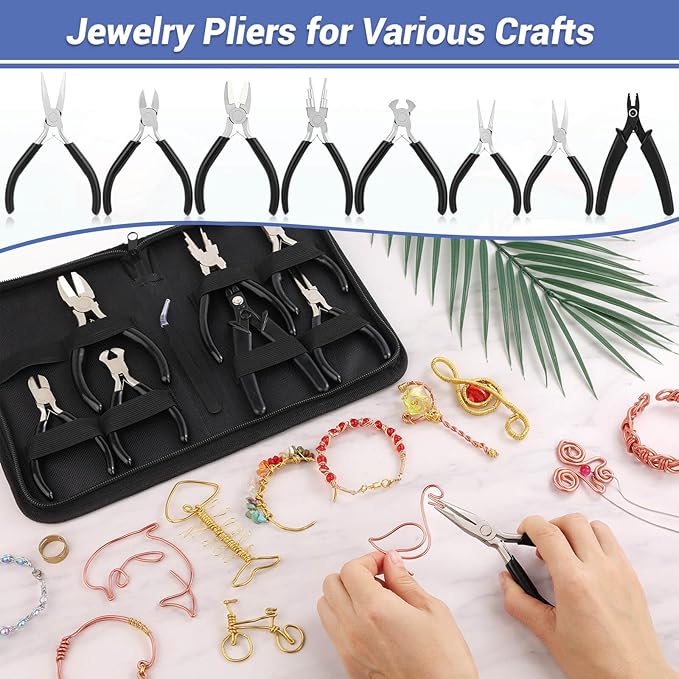 shynek 10 Pieces Jewelry Pliers Tools Set, Jewelry Making Tools Include 8 - Image 7