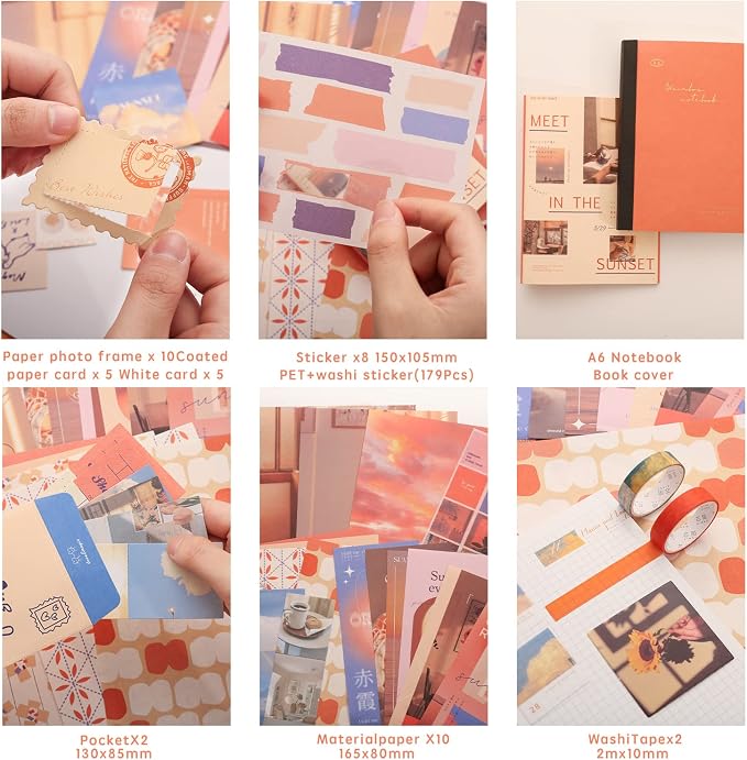 emmoolife 348 Pcs Scrapbooking Supplies Kit, Vintage Aesthetic Scrapbook Kit - Image 3