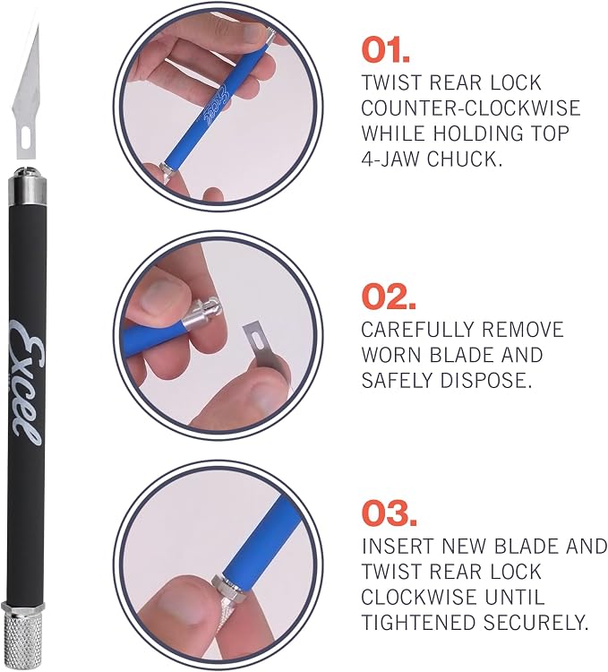 Excel Blades K18 2-Pack Soft Grip Craft Knives, #11 Blades - Image 6