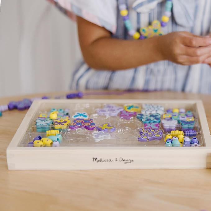 Melissa & Doug Created by Me! Butterfly Beads Wooden Bead Kit, 150+ Beads - Image 7