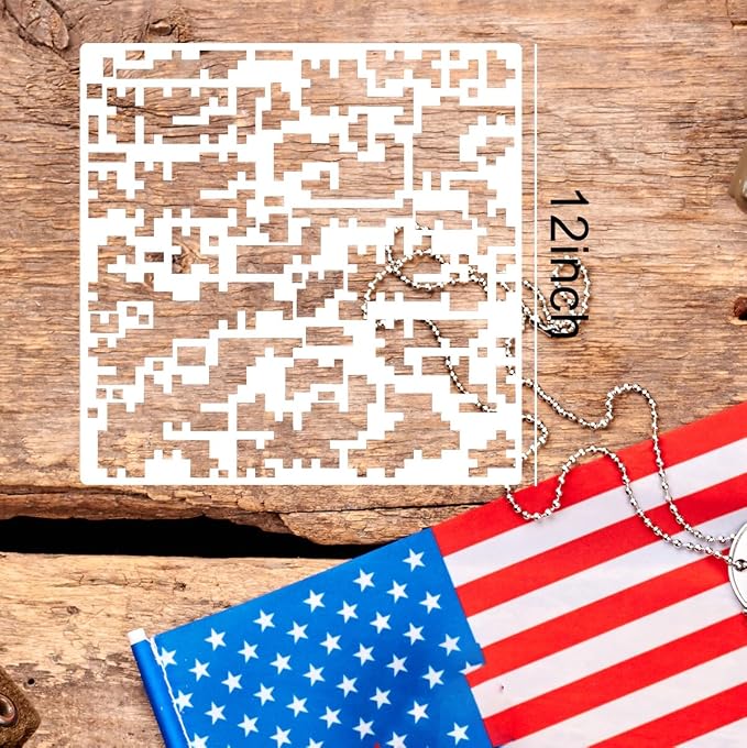 Camo Paint Stencils 12inch Camouflage Stencils Reusable Camo Stencil - Image 2