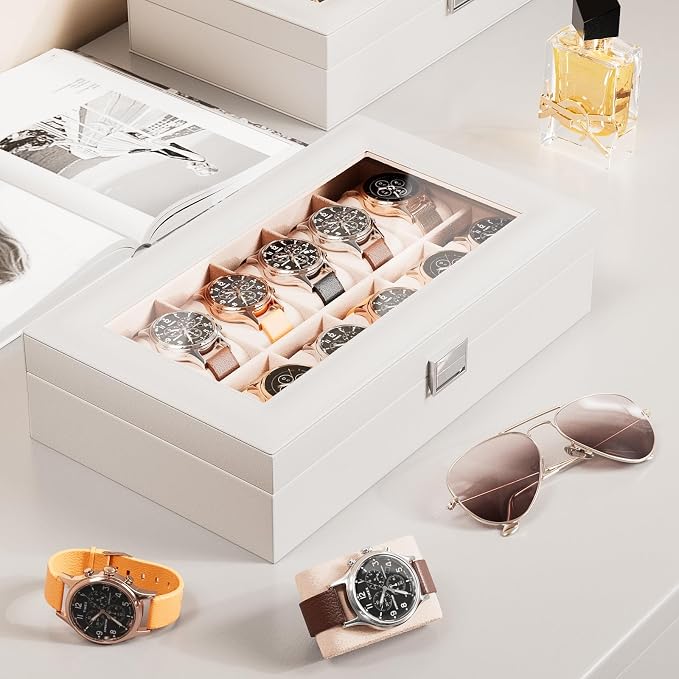 ProCase Watch Box Organizer, 12 Slot Watch Display Case - Image 3