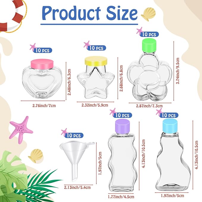 Tanlade 50 Pcs Plastic Sand Art Bottles - Image 2