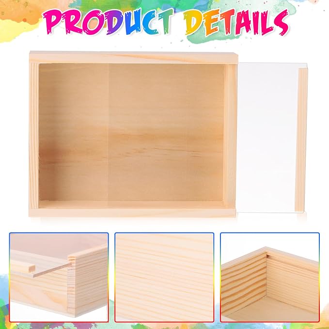 Thyle 24 Pcs Unfinished Wood Display Boxes - Image 3