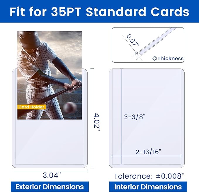 2000 Card Sleeves Hard Plastic, Sooez Premium 35PT 3"X4" Baseball Card - Image 2