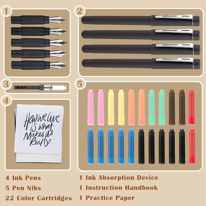 Falling in Art 34Pcs Calligraphy Pen Set, Calligraphy Kit - Image 4