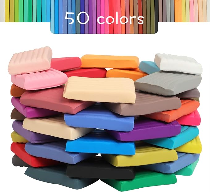 Aestd-ST Polymer Clay Kit 50 Colors, Oven Bake Modeling Clay - Image 2