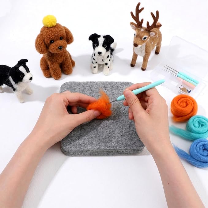 Giloaou 3-Pack Wool Needle Felting Pad, Needled Felting Mat Set - Image 5