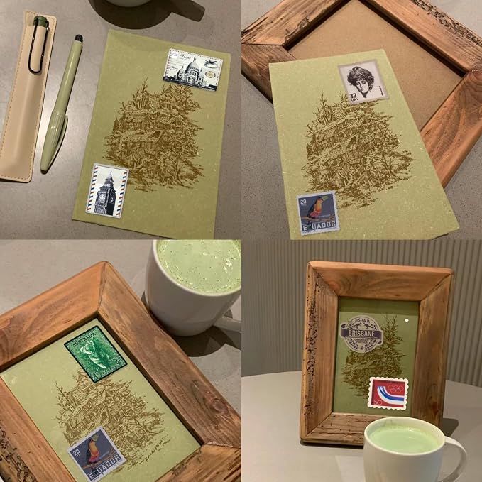PRSTINCOL 100 Pcs Vintage Stamp Stickers - Image 6