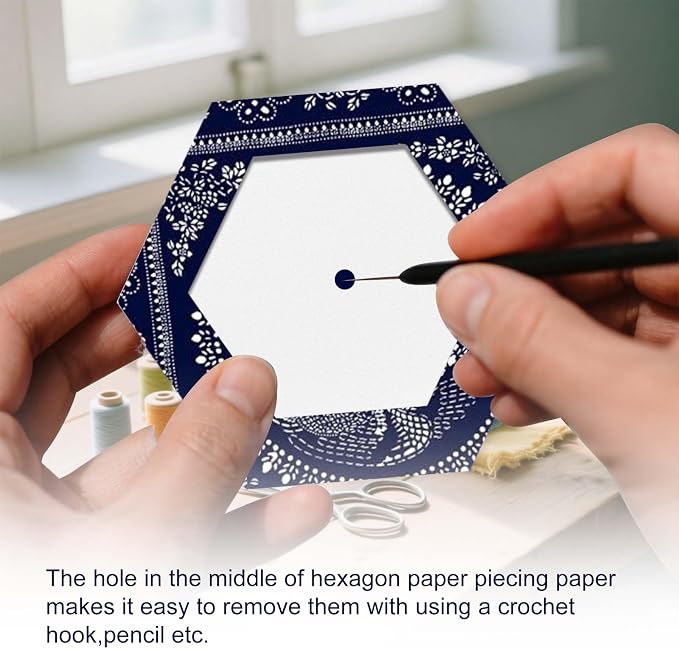 480 PCS 1" Piecing Paper for Quilting, Hexagon Quilting Templates | for DIY - Image 6
