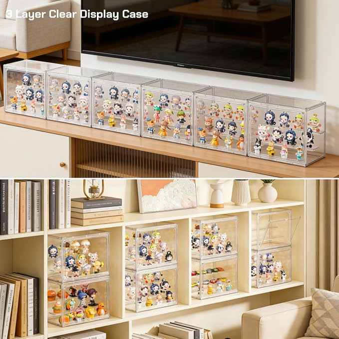Acrylic Display Case, 3 Layer Clear Display Case Adjustable Display Box Stand - Image 6