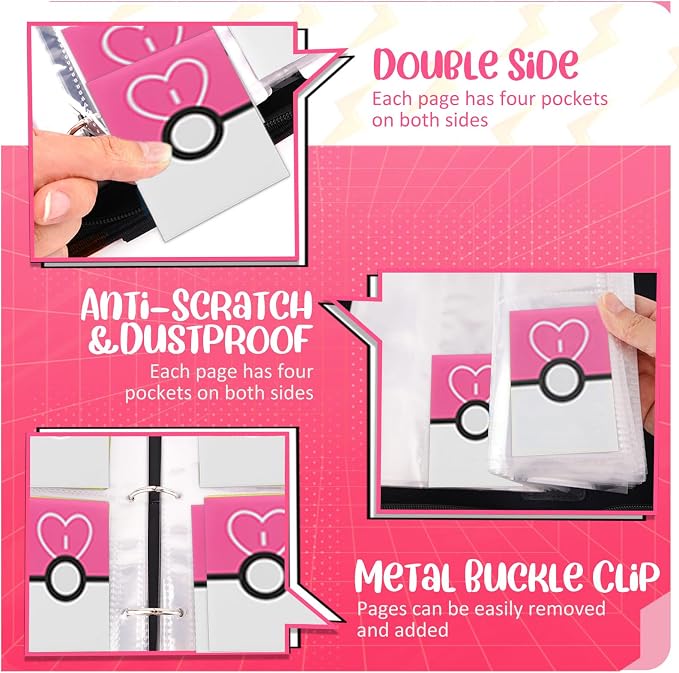 Card Binder 4 Pocket, Trading Card Holder Fits 400 Cards - Image 5