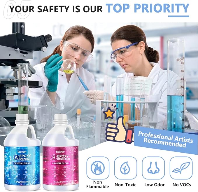 Teexpert No Bubble Epoxy Resin: 2 Gallon Crystal Clear Anti-Yellowing - Image 6