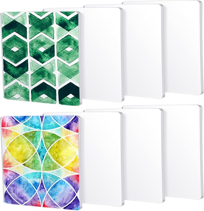Threlaco 8 Pack Monoprinting Print Plates 6 x 6 Inch Reusable Silicone Plate by Threlaco
