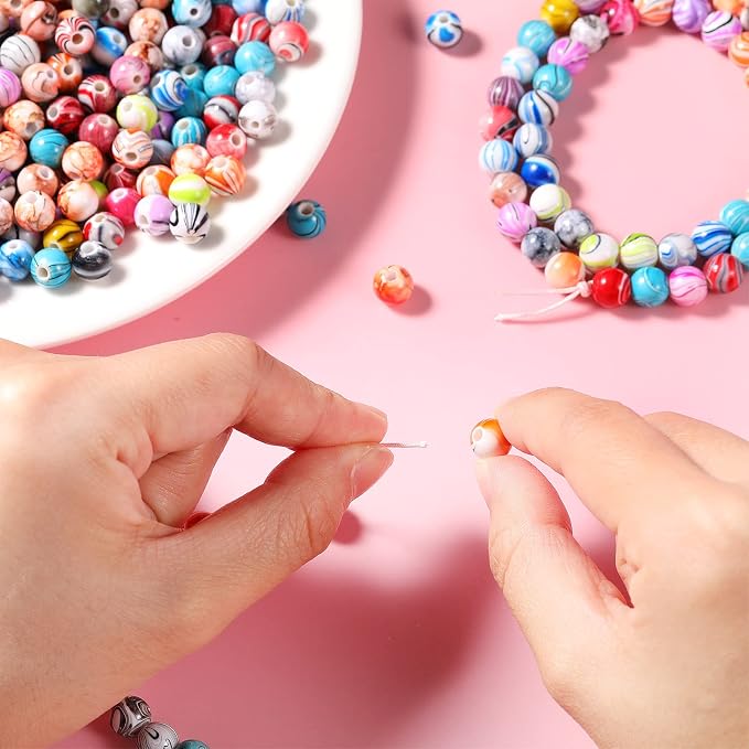 Hicarer 500 Pcs 8 mm Beads Bulk Acrylic Craft Beads - Image 5