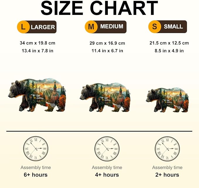 Forest Bear Puzzles Adults Gifts Wooden 110 Pieces 11.4 * 6.7in - Image 4