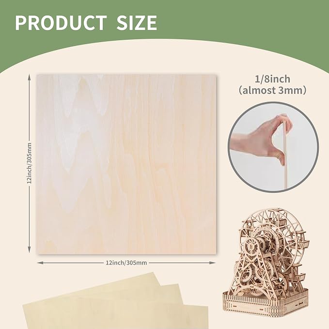 36 Pack Basswood Sheets, 3mm Basswood Plywood Sheets - Image 3