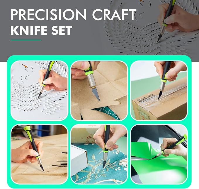 FOSHIO Precision Exacto Knife Set, 2 Pack Craft Knife - Image 7